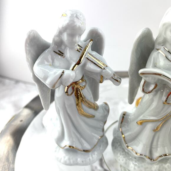Christmas On Mainstreet Porcelain Angel Candleholders Set of 3 Musical Angels - Picture 5 of 14